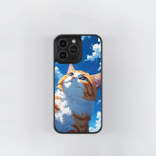 Sky Gaze Kitty Glass Case