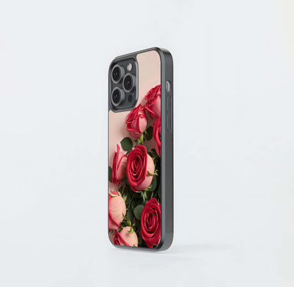 Crimson Petal Drift Glass Case