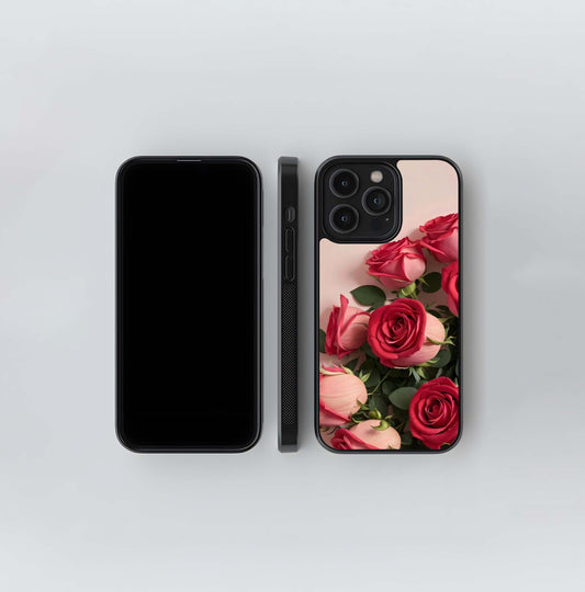 Crimson Petal Drift Glass Case