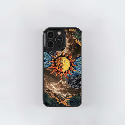 Sun Moon Stormy Sky Glass Case