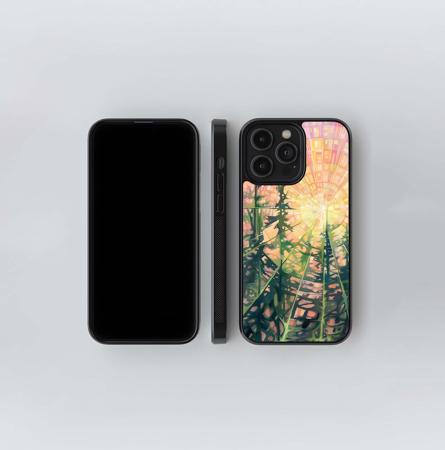 Sunburst Pinescape Glass Case