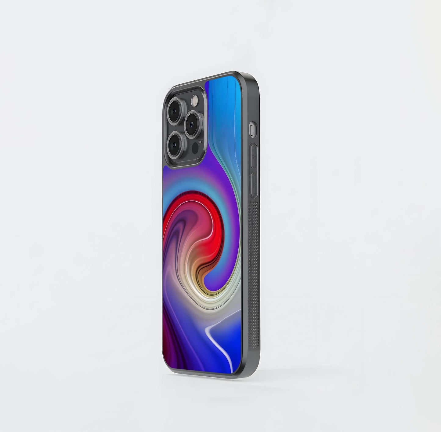 Crimson Vortex Swirl Glass Case