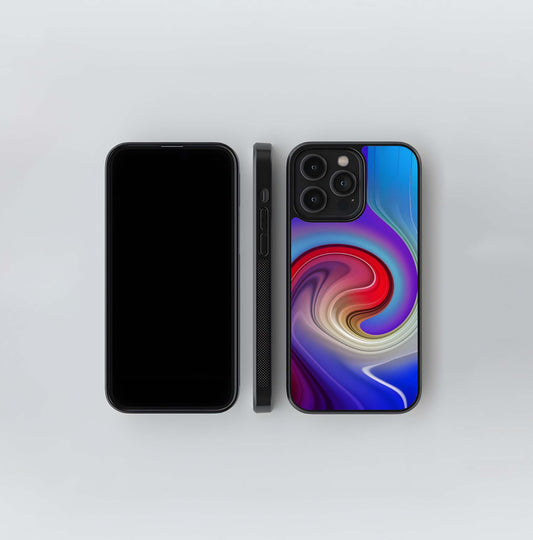 Crimson Vortex Swirl Glass Case