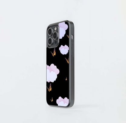 Butterfly Skies and Cotton Clouds Glass Case