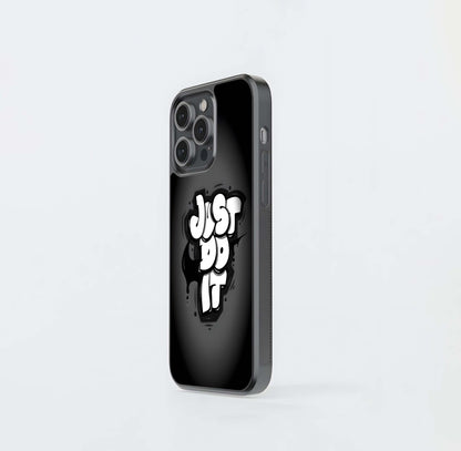 Just Do It Graffiti Logo in Black and White Glass Case