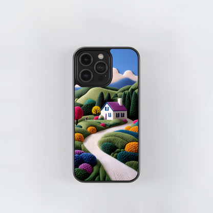 Felted Fantasy Landscape Glass Case