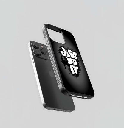 Just Do It Graffiti Logo in Black and White Glass Case