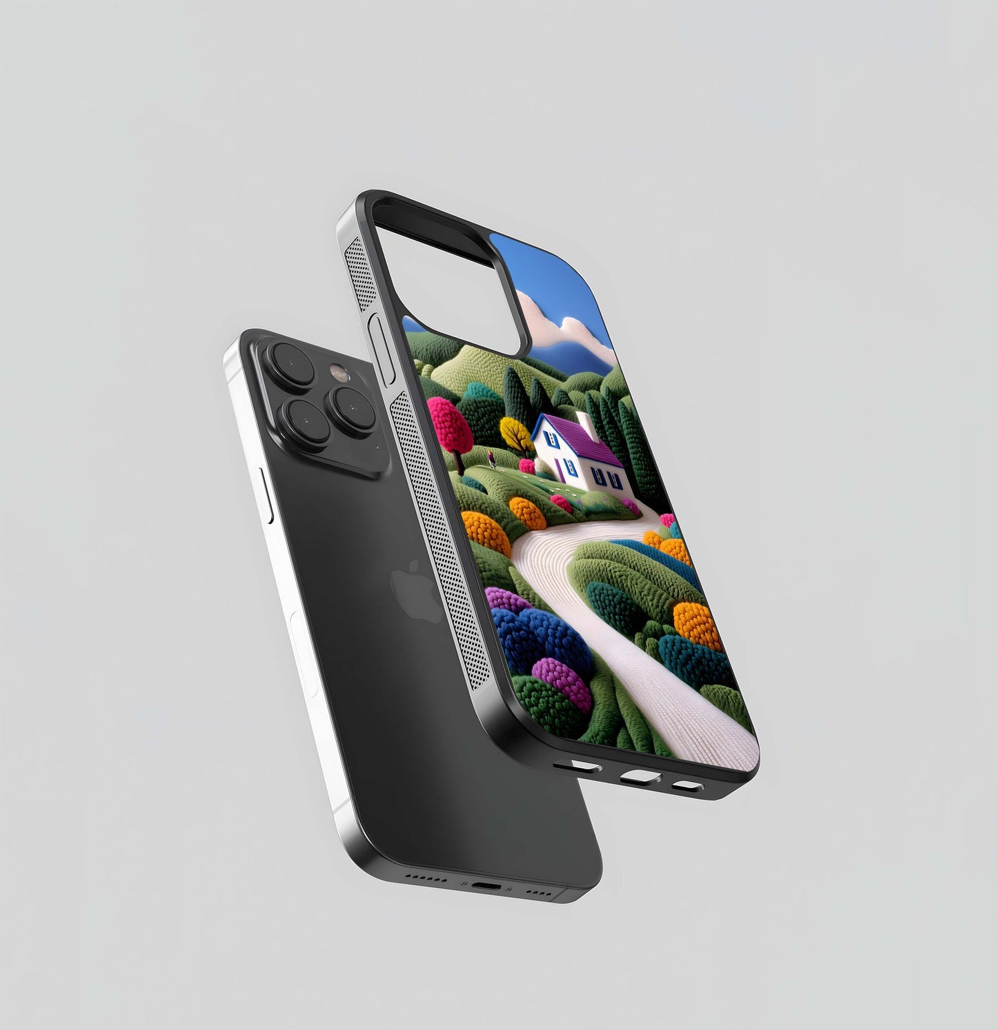 Felted Fantasy Landscape Glass Case