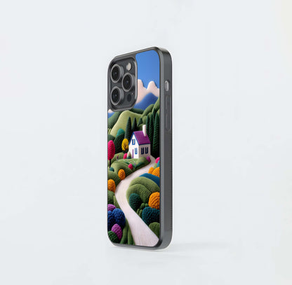 Felted Fantasy Landscape Glass Case