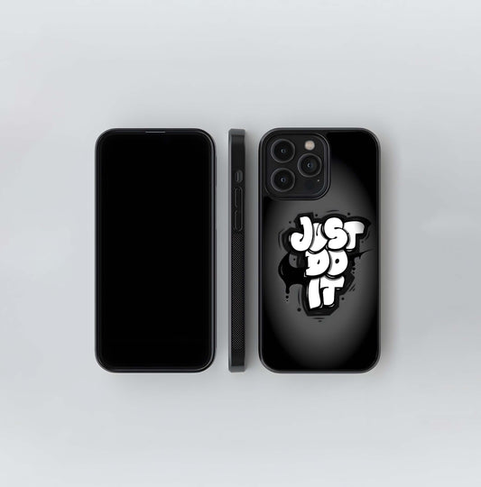 Just Do It Graffiti Logo in Black and White Glass Case