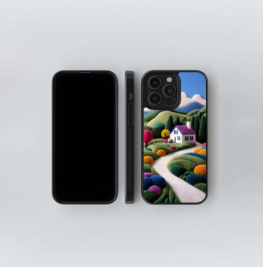 Felted Fantasy Landscape Glass Case