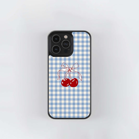 Blusshy Cherry With Checker Glass Case