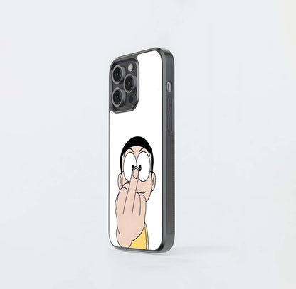 Nobi Nobita Finger Point Glass Case