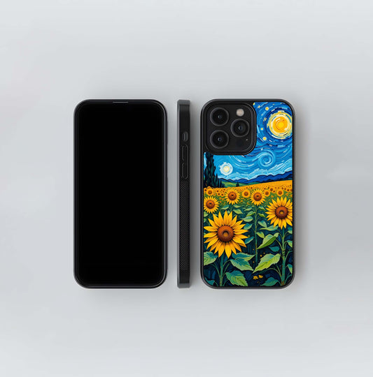 Starry Sunflower Dreams Glass Case