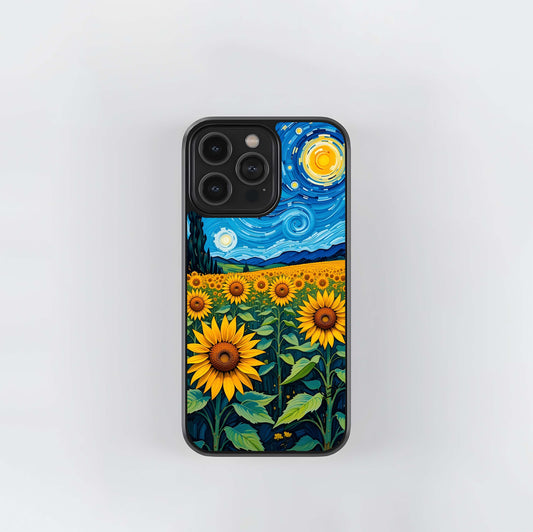 Starry Sunflower Dreams Glass Case