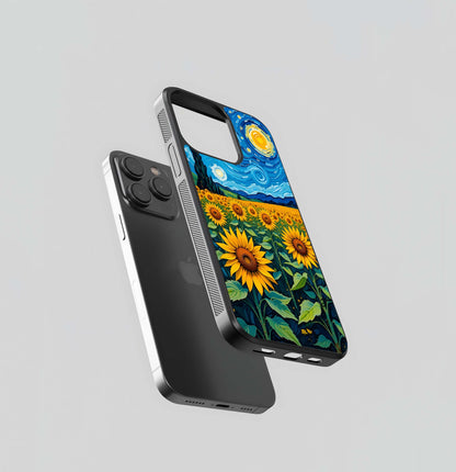 Starry Sunflower Dreams Glass Case