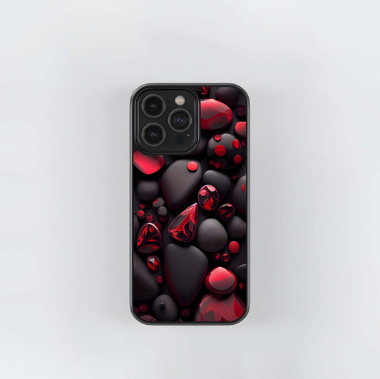 Obsidian and Ruby Cascade Glass Case