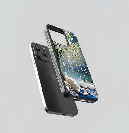 Crystal Dewdrop Snowdrops Glass Case