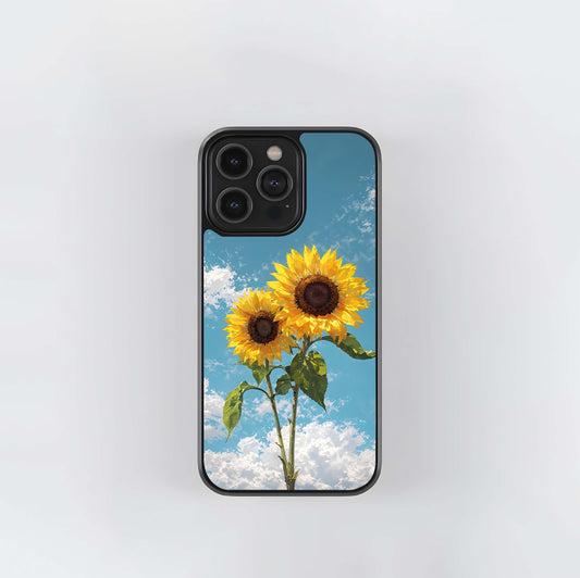 Sunflower Sky Bloom Glass Case