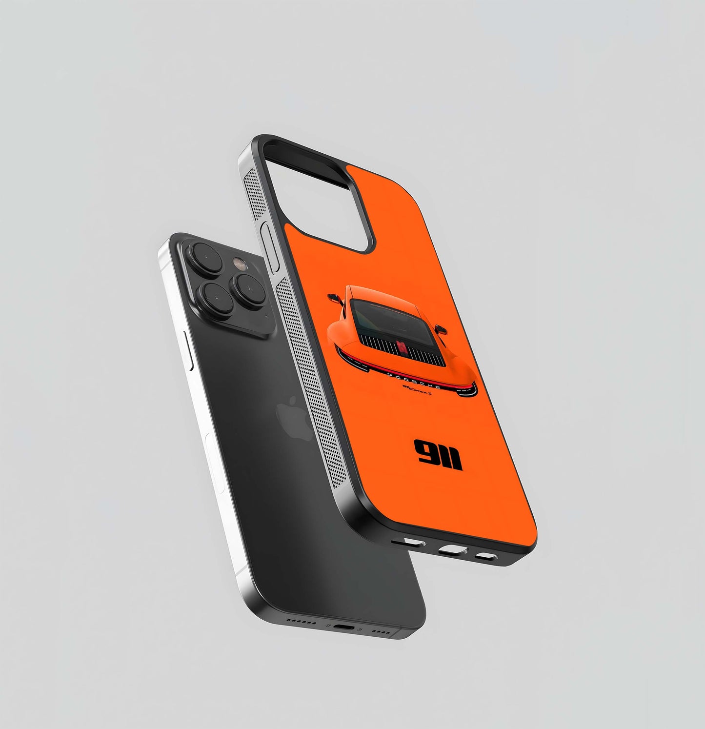 Orange Porsche 911 Minimalist Glass Case