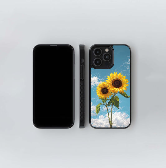 Sunflower Sky Bloom Glass Case