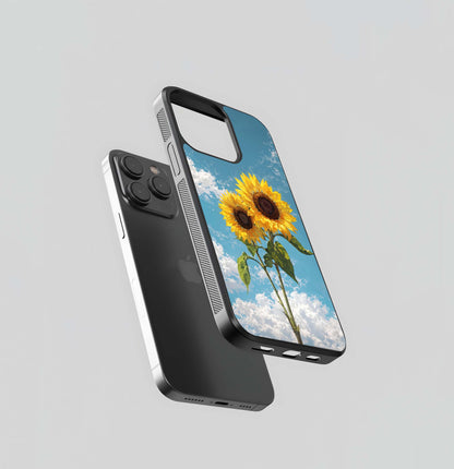 Sunflower Sky Bloom Glass Case