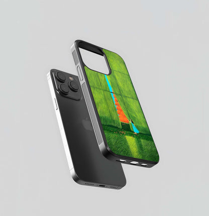 Behind Green Curtain Glass Case