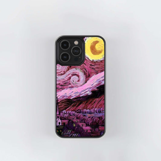 Blusshy Pink Vangogh Glass Case