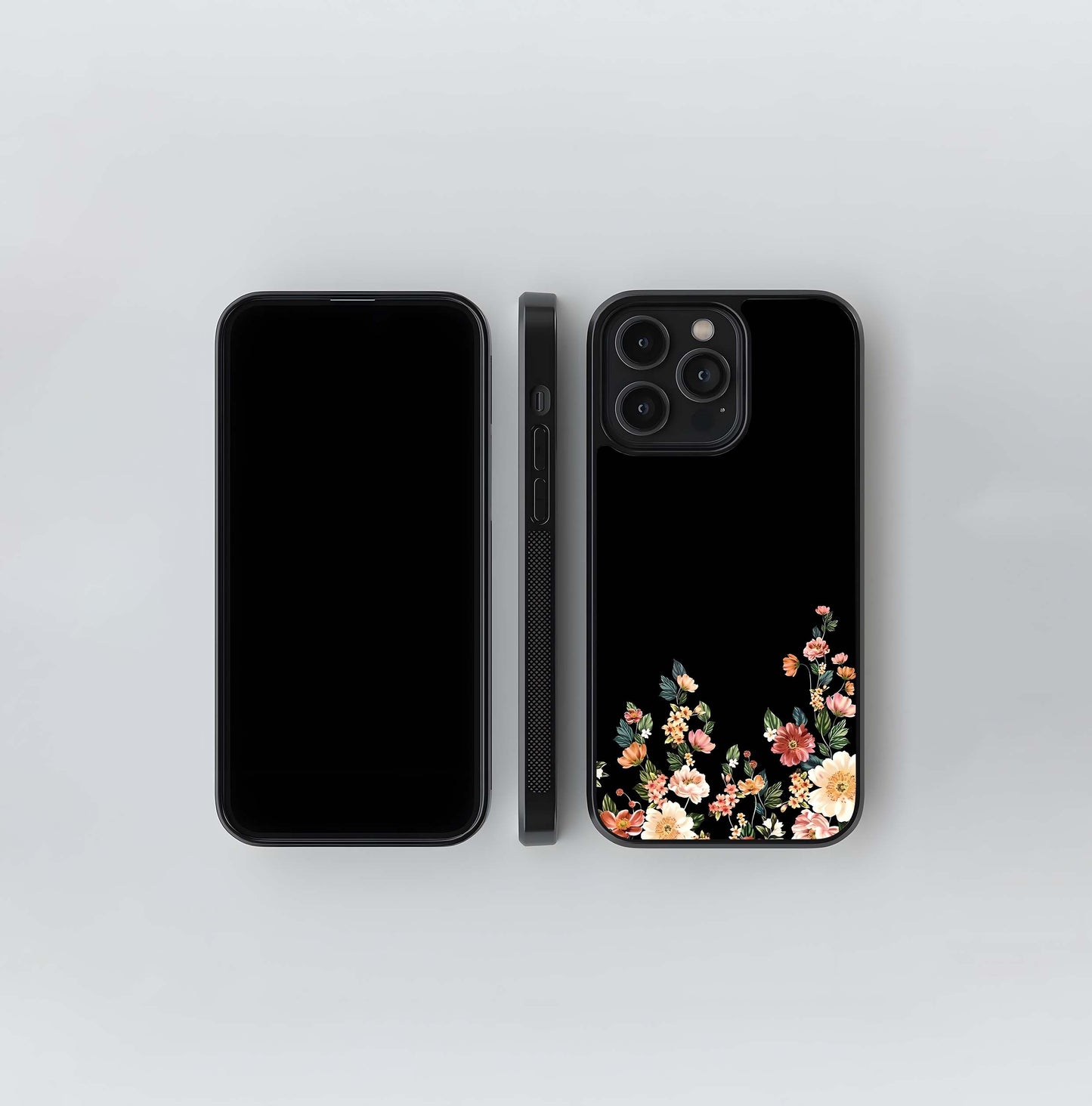 Floral Design With A Custom Personalized Name Glass Case