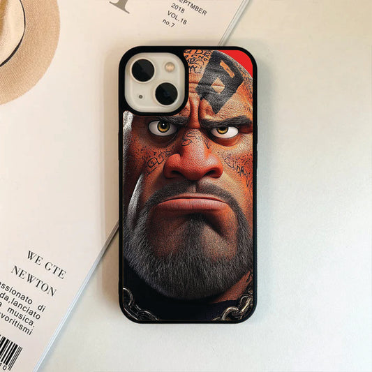Angry The Rock Toon Glass Case / Phone cover