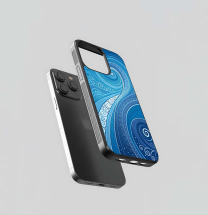 Abstract Blue Wallpaper Glass Case