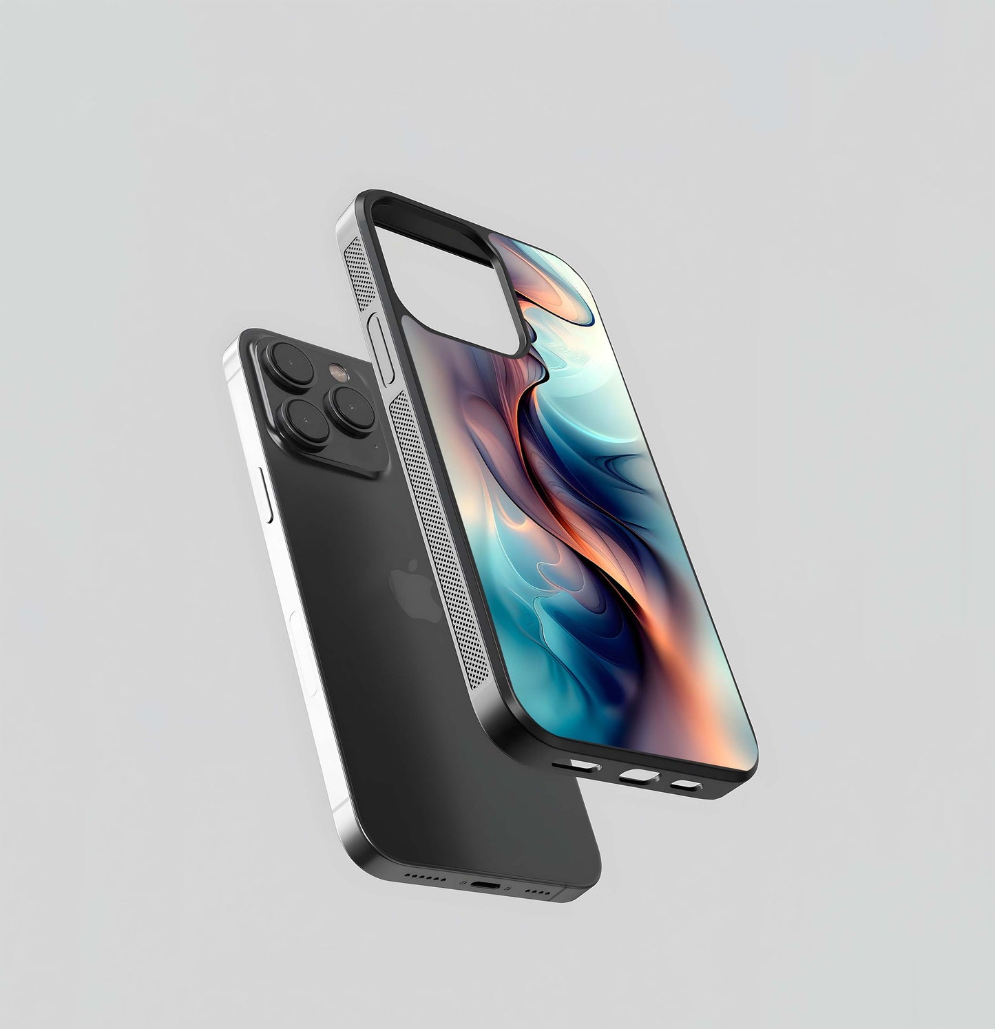 Abstract Blue and Orange Flow Glass Case