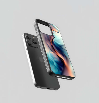 Abstract Blue and Orange Flow Glass Case