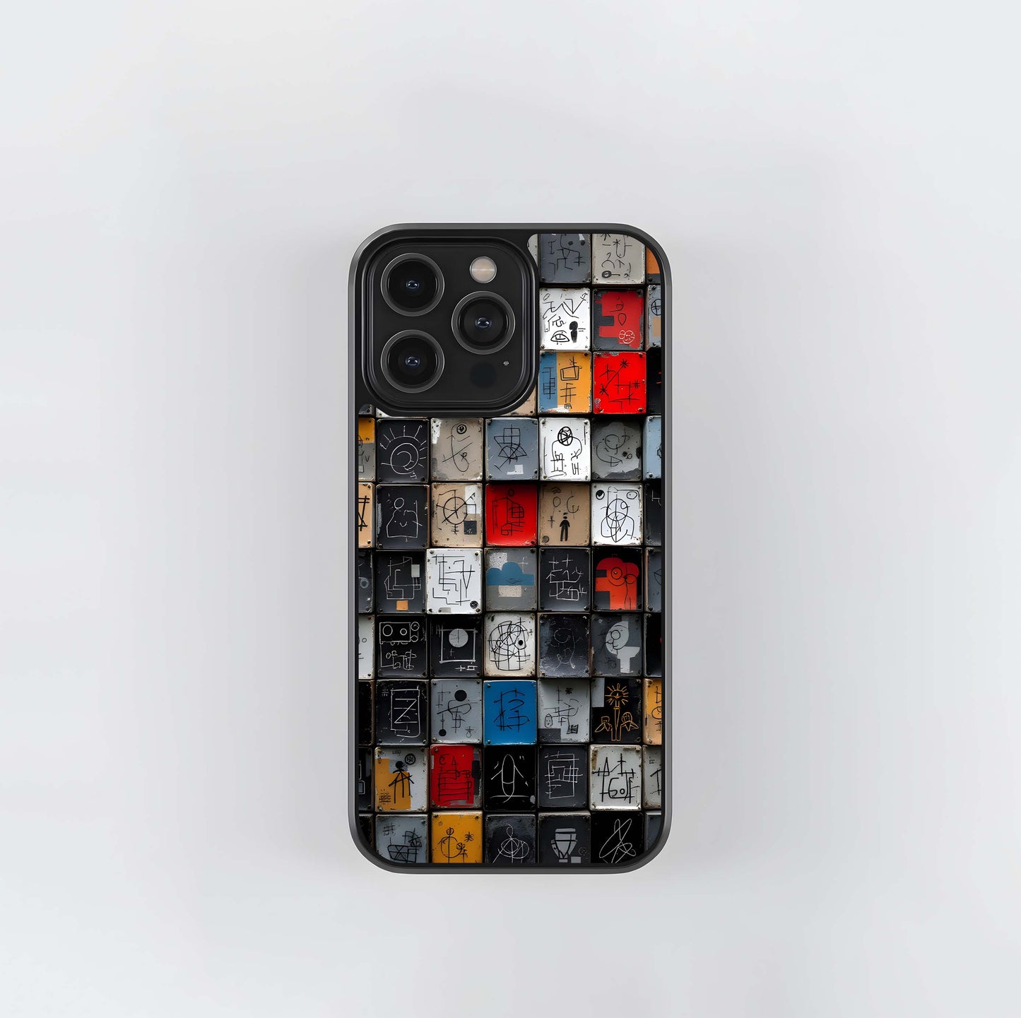 Abstract Grid Art Glass Case