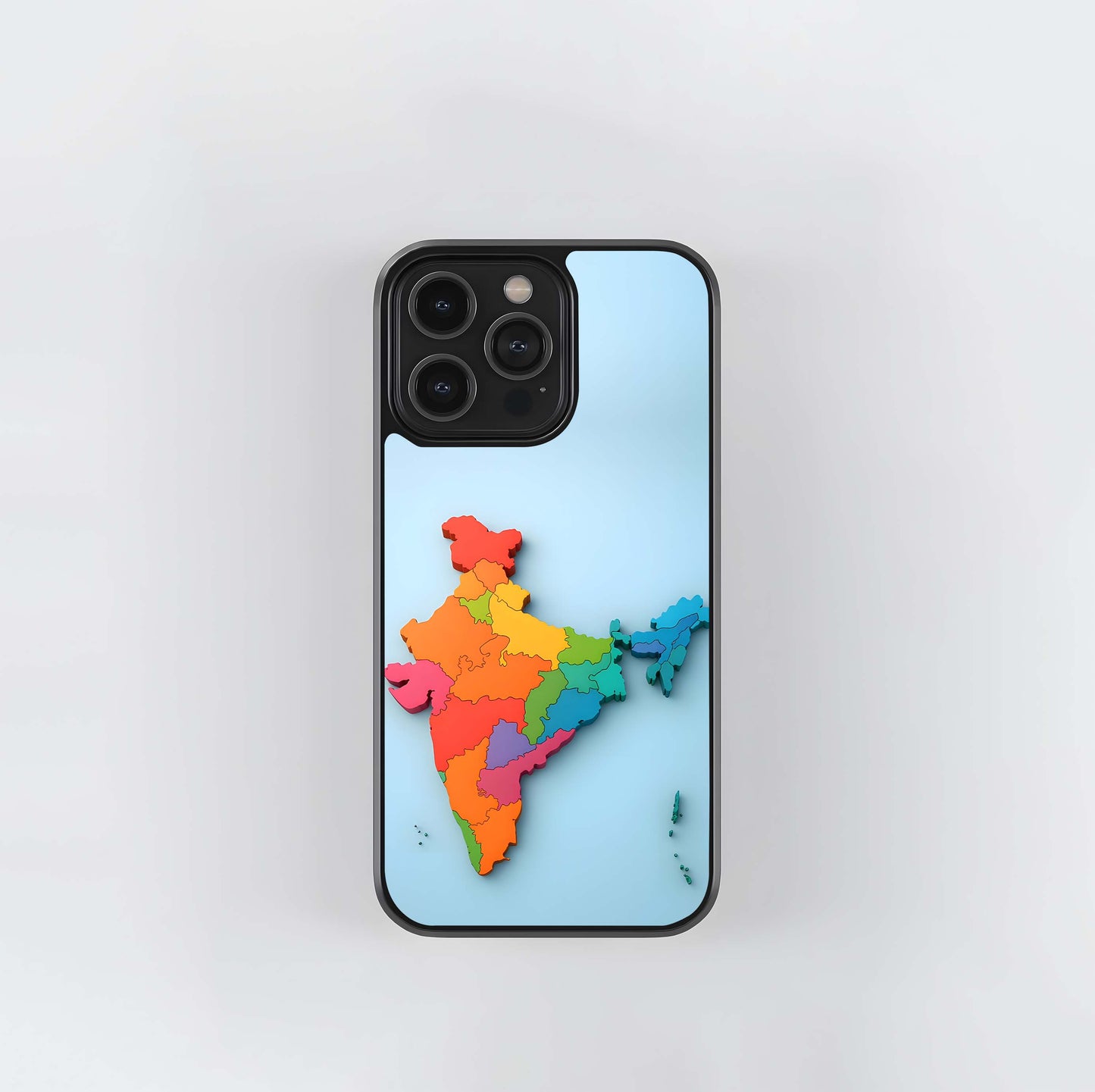3D Color-Coded Map of India Glass Case