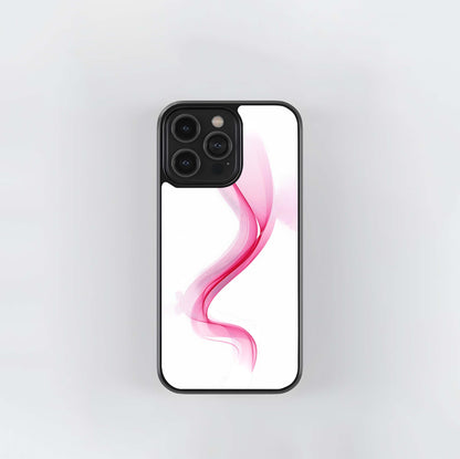 Abstract Pink Flowing Wave Glass Case