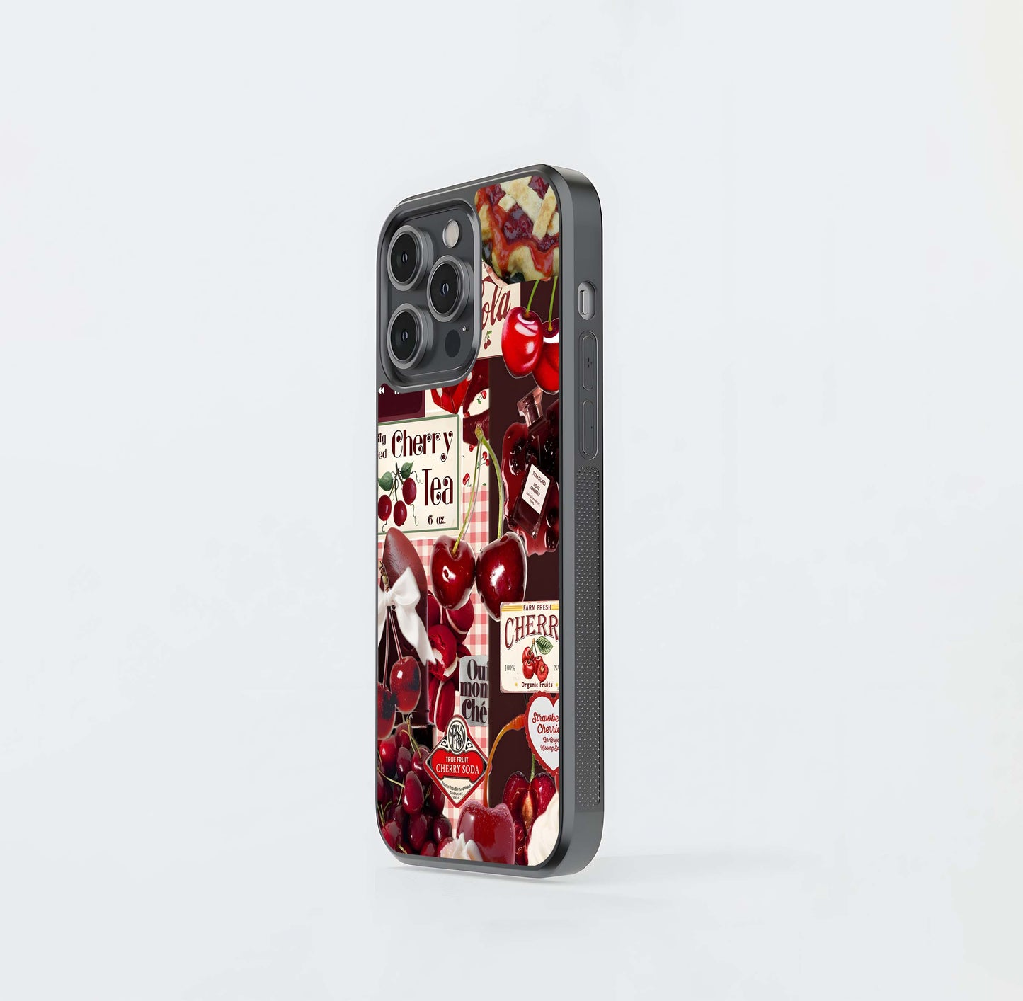 Aesthetic Cherry Tea Glass Case