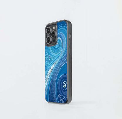 Abstract Blue Wallpaper Glass Case