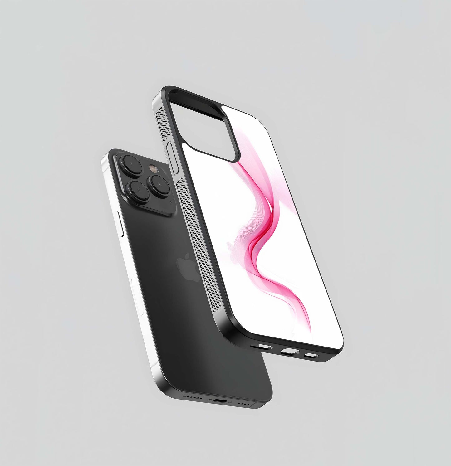 Abstract Pink Flowing Wave Glass Case