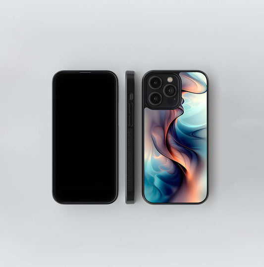 Abstract Blue and Orange Flow Glass Case