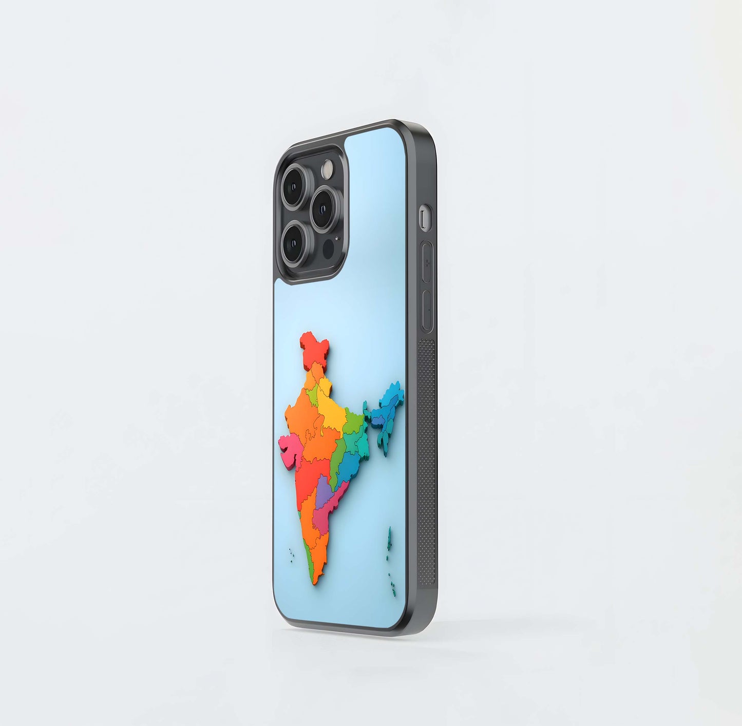 3D Color-Coded Map of India Glass Case