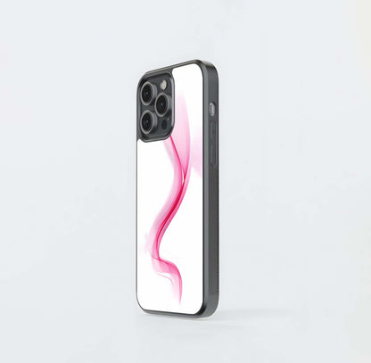 Abstract Pink Flowing Wave Glass Case