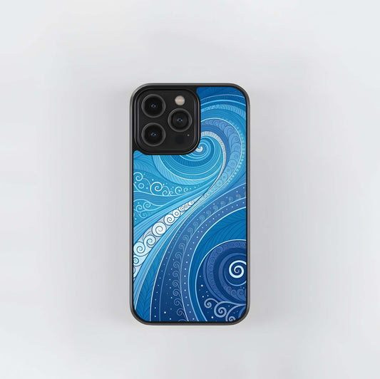 Abstract Blue Wallpaper Glass Case