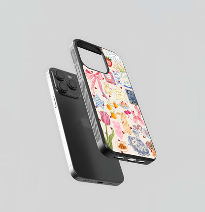 Aesthetic Bow & Bunny Stars Glass Case