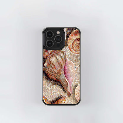 Beige Shell Mosaic Glass Case