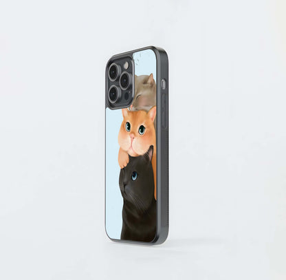 Tripple Cat Lazy Glass Case