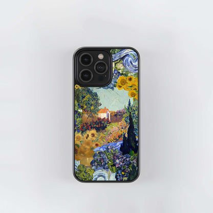 Van Gogh–style floral field Glass Case
