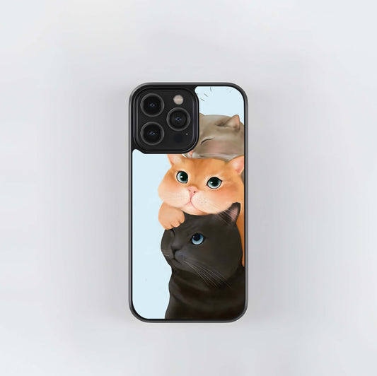 Tripple Cat Lazy Glass Case