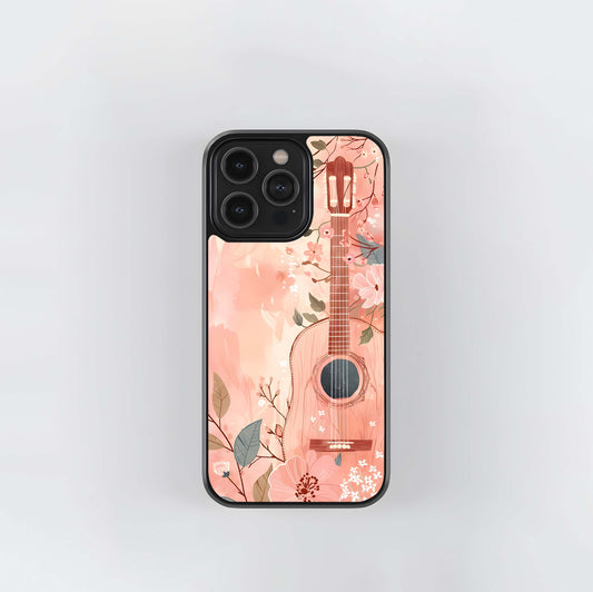 Pastel Floral Acoustic Guitar Glass Case
