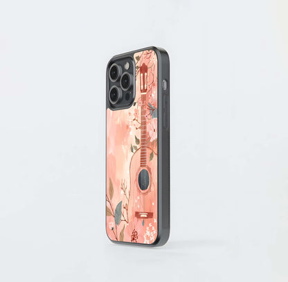 Pastel Floral Acoustic Guitar Glass Case